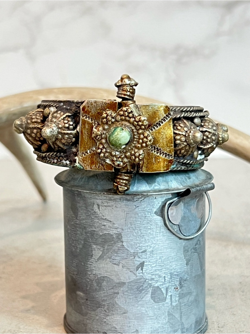 Vintage Yemeni Bedouin Bangle Bracelet  6.26" - Picture 7 of 16